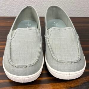 Time and Tru Women's Size 8 Dusty Sage Green Grey Slip On Memory Foam Shoes